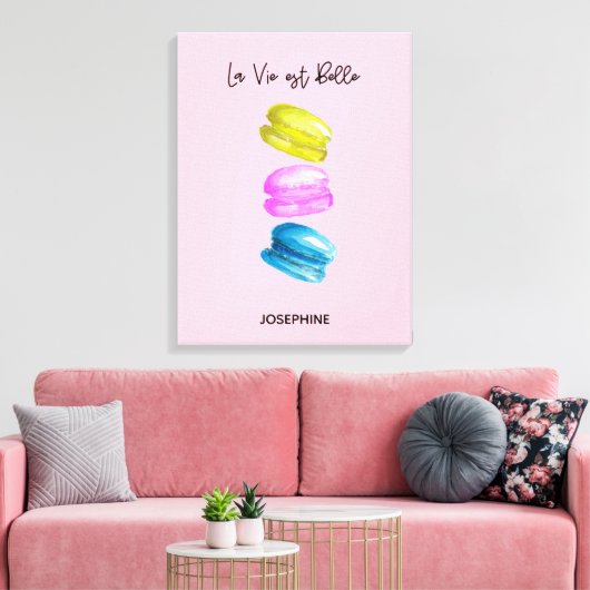 "Sweet Essence of Life gepersonaliseerde Franse Ma Canvas Afdruk (Insitu (Woonkamer))