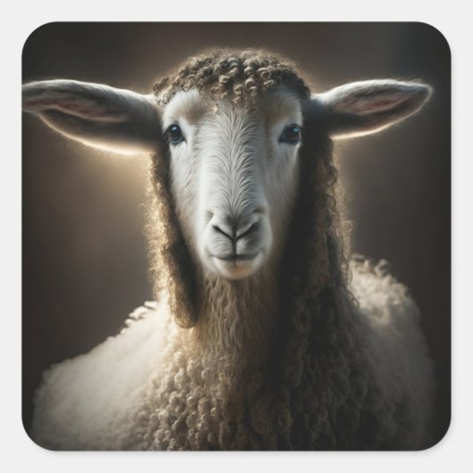 Sweet Ewe Vierkante Sticker (Voorkant)