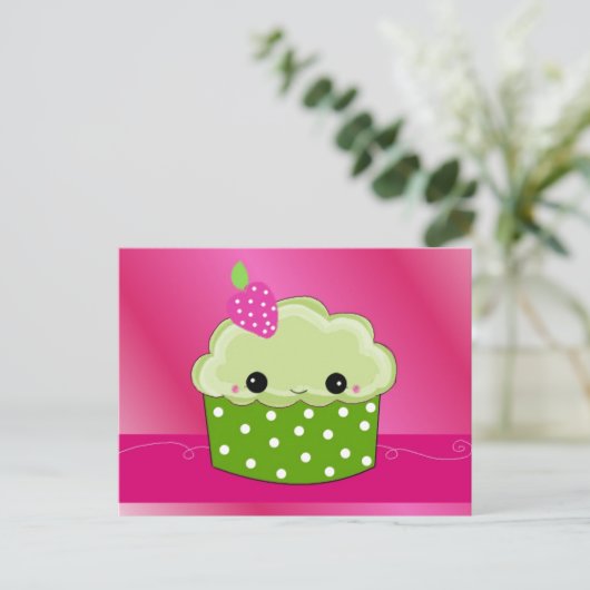 Sweet Face Cupcake Briefkaart (Staand voorkant)