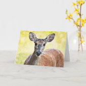 Sweet Face Deer Note Kaart (Gele Bloem)