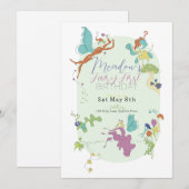 Sweet Fairy Eerste Verjaardag Uitnodigen Kaart (Voorkant / Achterkant)