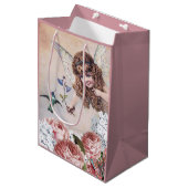 Sweet Fairy Greets Hummingbird Medium Cadeauzakje (Voorkant Gekanteld)