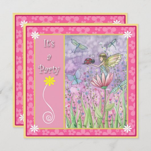 Sweet Fairy Party Uitnodigingen (Voorkant / Achterkant)