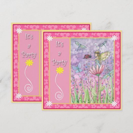 Sweet Fairy Party Uitnodigingen door Molly Harriso (Voorkant / Achterkant)