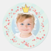 Sweet Fairy Princess Girl Birthday Party Photo Ronde Sticker (Voorkant)