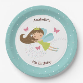 Sweet Fairy Princess Girl's Birthday Papieren Bordje