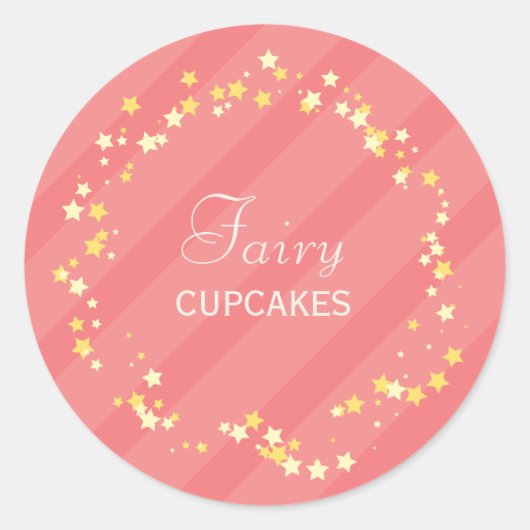 Sweet Fairy Princess & Magic Stars Birthday Party Ronde Sticker (Voorkant)