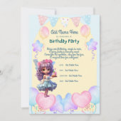 Sweet Fairy verjaardagsfeestje uitnodiging voor me (Voorkant)