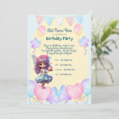 Sweet Fairy verjaardagsfeestje uitnodiging voor me (Staand voorkant)
