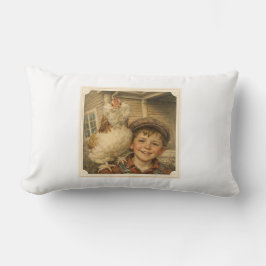 Sweet Farm Boy Chicken Pillow Kussen