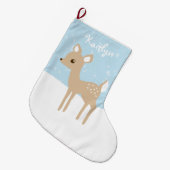 Sweet Fawn Winter Scene Grote Kerstsok (Voorkant (Hangend))