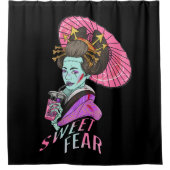 Sweet Fear Geisha Girl Zombie Douchegordijn (Voorkant)