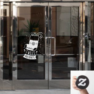 Sweet Feestdagen Kerstmis, volledig ophouden Wit Raamsticker