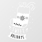 Sweet Feestdagen Kerstmis, volledig ophouden Wit Raamsticker (Vel)