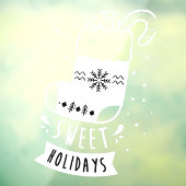 Sweet Feestdagen Kerstmis, volledig ophouden Wit Raamsticker (Vel 3)