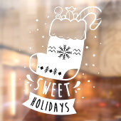 Sweet Feestdagen Kerstmis, volledig ophouden Wit Raamsticker (Vel 2)