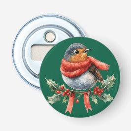 Sweet Festive Bird Button Flesopener