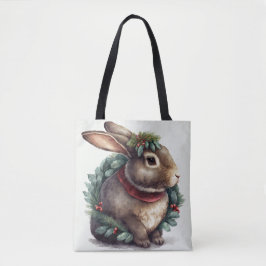 Sweet Festive Bunny Rabbit Canvas tas