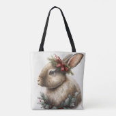 Sweet Festive Bunny Rabbit Canvas tas (Achterkant)