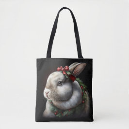 Sweet Festive Bunny Rabbit Tote Bag