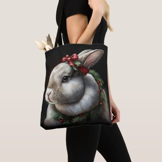 Sweet Festive Bunny Rabbit Tote Bag (Dichtbij)