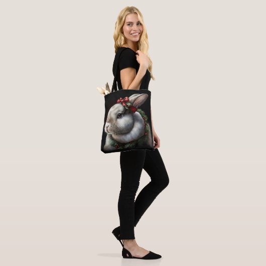 Sweet Festive Bunny Rabbit Tote Bag (Op model)