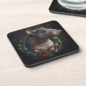 Sweet Festive Pet Rat Feestdagen/Kerstmis Bier Onderzetter (Linkerzijde)