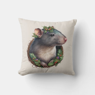 Sweet Festive Pet Rat Feestdagen/Kerstmis Kussen