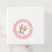 Sweet First Birthday with Teddy Bear  Bedankjes Labels (In situ)