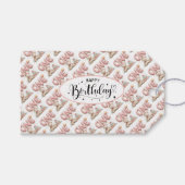 Sweet First Birthday with Teddy Bear  Cadeaulabel (Voorkant (Horizontaal))