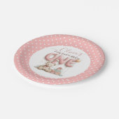 Sweet First Birthday with Teddy Bear  Papieren Bordje (Gekanteld)