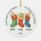 Sweet First Christmas Family of Three Photo Keramisch Ornament (Voorkant)