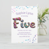 Sweet "Five" Cookie Sprinkles Kinderen vijfde verj Kaart (Staand voorkant)