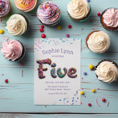 Sweet "Five" Cookie Sprinkles Kinderen vijfde verj Kaart
