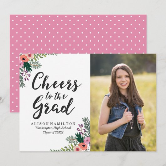 Sweet Floral | Aankondiging Afstuderen (Voorkant / Achterkant)