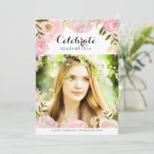 Sweet Floral Afstudeerder aangekondigd Kaart (Staand voorkant)