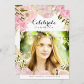 Sweet Floral Afstudeerder aangekondigd Kaart (Voorkant / Achterkant)