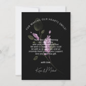 Sweet Floral Arch Bruiloft Lila ID998 Bedankkaart (Achterkant)