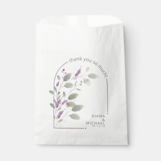 Sweet Floral Arch Bruiloft Lila ID998 Bedankzakje (Voorkant)