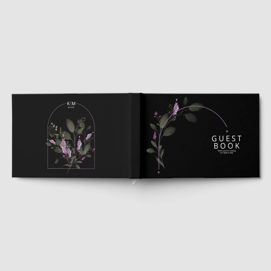 Sweet Floral Arch Bruiloft Lila ID998 Gastenboek (Volledig)