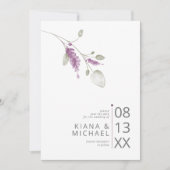 Sweet Floral Arch Bruiloft Lila ID998 Save The Date (Voorkant)