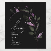 Sweet Floral Arch Bruiloft Lila ID998 Wijn Etiket (Enkel label)