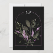 Sweet Floral Arch Bruiloft Menu Lila ID998 (Achterkant)