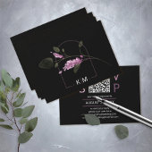 Sweet Floral Arch Bruiloft QR Code Lila ID998 RSVP Kaartje