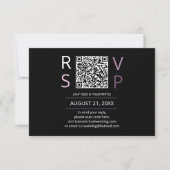 Sweet Floral Arch Bruiloft QR Code Lila ID998 RSVP Kaartje (Voorkant)