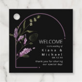 Sweet Floral Arch Bruiloft Welkom Lila ID998 Bedankjes Labels (Voorkant)