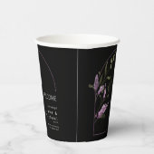 Sweet Floral Arch Bruiloft Welkom Lila ID998 Papieren Bekers (Rechts)