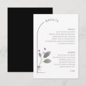 Sweet Floral Arch trouwdetails Lila ID998 Informatiekaartje (Voorkant / Achterkant)