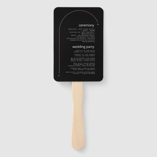 Sweet Floral Arch Trouwprogramma Lila ID998 Handwaaier (Achterkant)