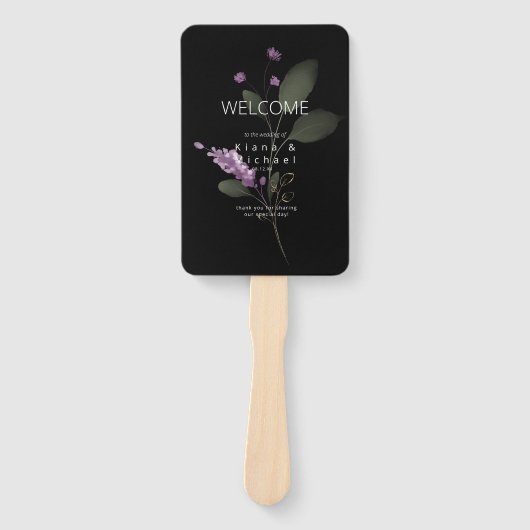 Sweet Floral Arch Trouwprogramma Lila ID998 Handwaaier (Voorkant)
